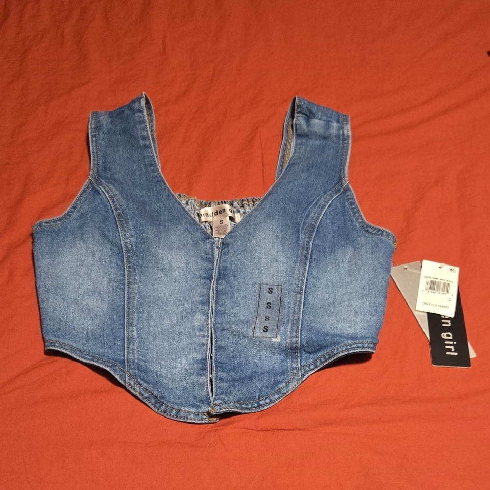 Madden Girl Blue Denim Crop Top